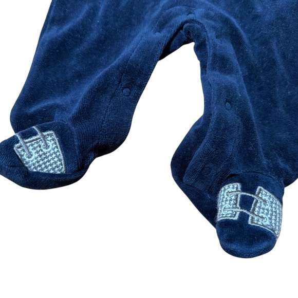 Koala Baby Navy Blue Velour Outfit Footed Pajama Baby Boy 0-3M - Picture 2 of 6